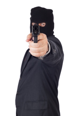 Business men under threat of death, asking to be savedの写真素材