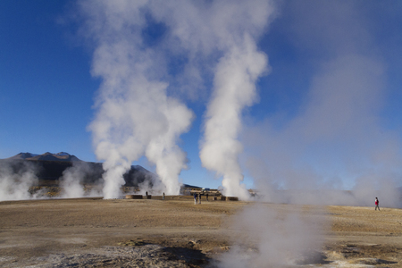 Tatio Geysers, San Pedro de Atacama, Chile.の写真素材