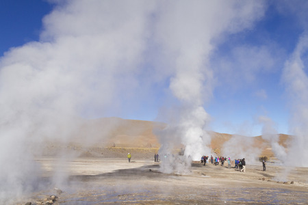 Tatio Geysers, San Pedro de Atacama, Chile.の写真素材