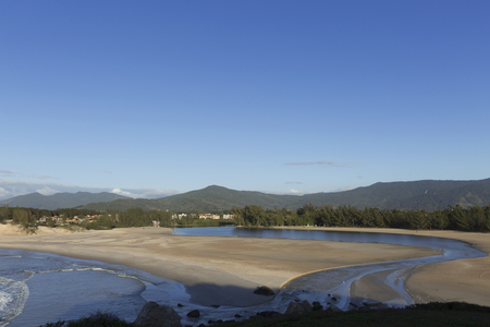Ferrugem Beach in Santa Catarina Brazil.の写真素材