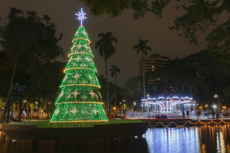 Christmas tree in Curitiba Parana Brazil - Public Tour.の写真素材