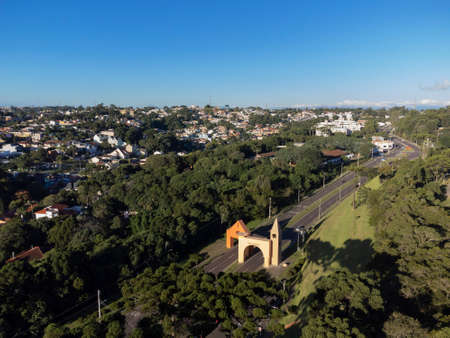 Portal of the neighborhood of Santa Felicidade, gastronomic district of Curitiba.の写真素材