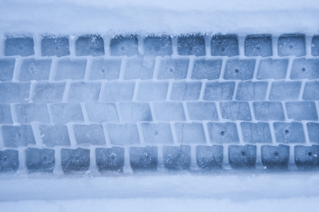 Tire path in the snowの写真素材