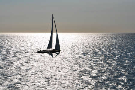Sailboat sunsetの写真素材