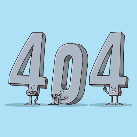 404 error characters vector illustration. Technology design conceptのイラスト素材