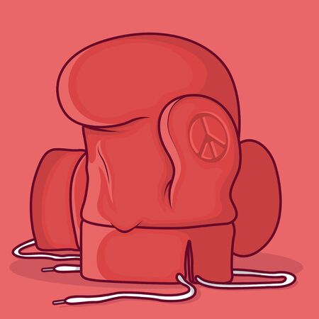 Boxing glove illustration. Boxer vector design conceptのイラスト素材