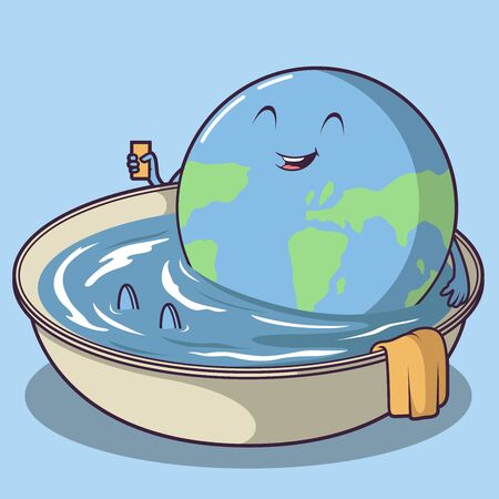 Earth Cooling down vector illustration. Global Warming design conceptのイラスト素材
