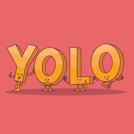 YOLO letter characters vector illustration. Letter, generation, social media, invitation design...