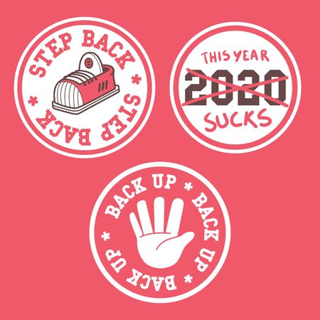 COVID 19 Stickers vector illustration.のイラスト素材