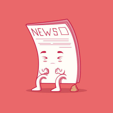 Fake Newspaper character vector illustration. News, information, funny design concept.のイラスト素材