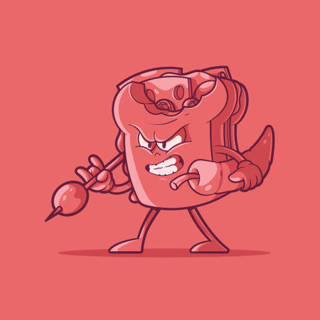 An Angry sandwich character with a bite vector illustration. Food, funny, mascot design concept.のイラスト素材