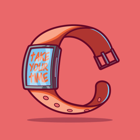 SmartWatch with motivational message vector illustration. Sports, tech design concept.のイラスト素材