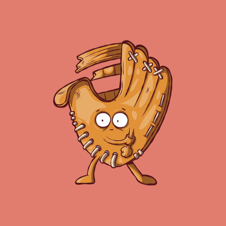 Baseball Glove Character vector illustration. Sports, Mascot design concept.のイラスト素材
