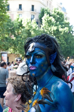 Foto de MADRID, SPAIN - JULY 3: Unidentified participants in Gay Pride Celebration on July 3, 2010 in Madrid, Spain.  - Imagen libre de derechos