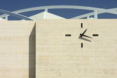 Big clock in a Delicias train station in Saragossa; Spain
