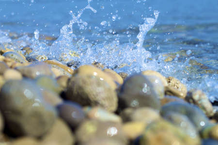 Splash in the mediterranean coastの写真素材