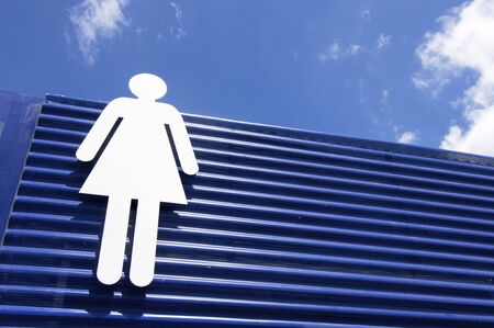 woman stick figure and skyの写真素材