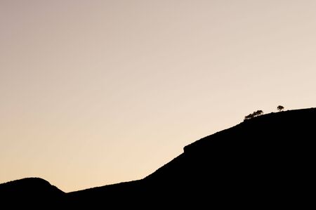 against some trees on a hill in  Mezalocha; Spainの写真素材