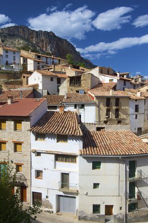 Pitarque village in Teruel, Spainの写真素材