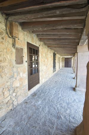 detail of the main square in Medinaceli, Spainの写真素材