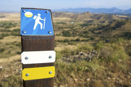walking signal in a spanish landscape