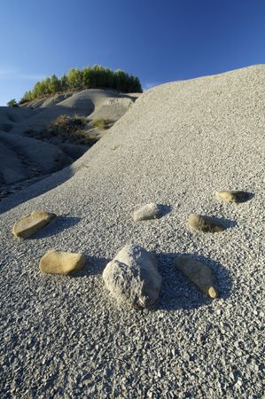 Loam landscape; Artieda (around Yesa Dam), Pyrenees, Saragossa, Spainの写真素材