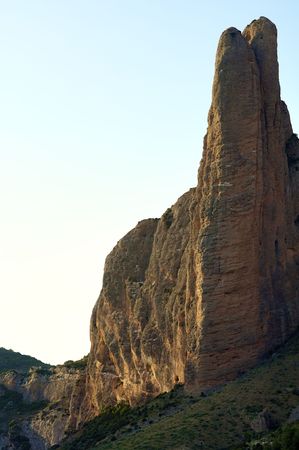 Fire Needle in Riglos Mountains; Huesca, Spainの写真素材