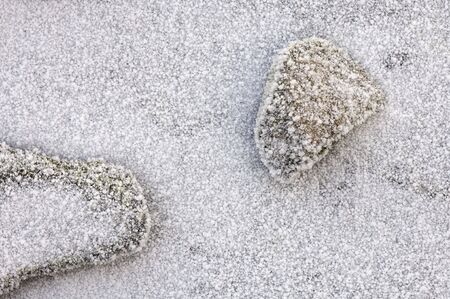 Couple of stones frost in the Moncayo Natural Parkの写真素材