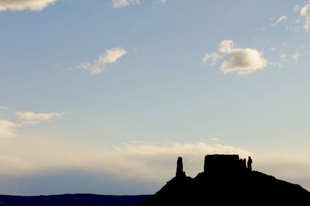 Towers in the desert of Utahの写真素材