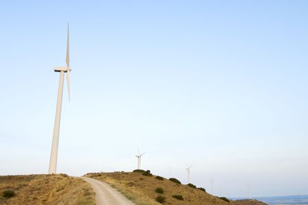 windmills with clear and blue sky