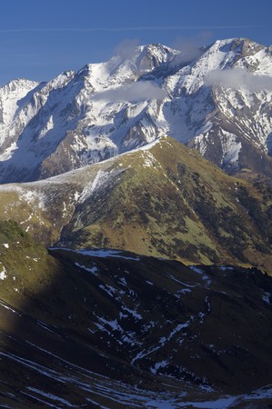 snowfall in the Posets peak, Pyrenees mountains