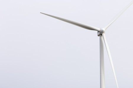 detail of a modern windmill and white skyの写真素材