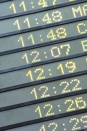 foreground information panel schedules a public transport stationの写真素材