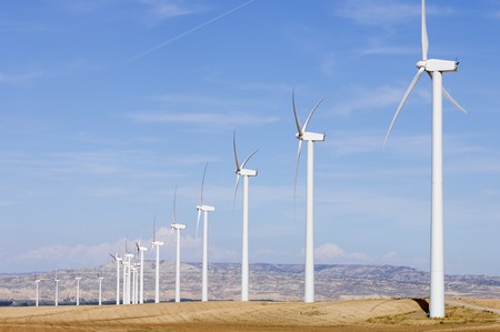 group of wind turbines for renewable electric energy production