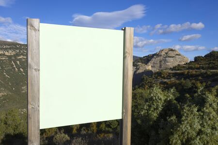 green signboard with blue skyの写真素材