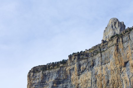 rocky pinnacle in the walls of Ordesa national park, Pyrenees, Spainの写真素材
