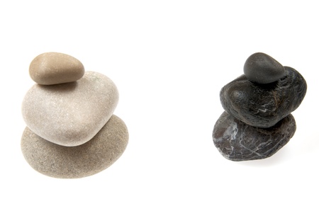 pile of stones isolated on white backgroundの写真素材