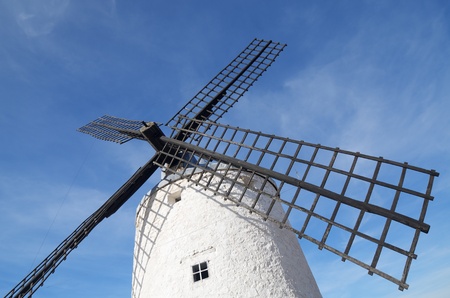 forefront of  the blades of a traditional windmill in Consuegra, Toledo, Castilla La Mancha, spain