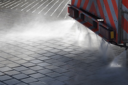 foreground of a cleaning machine for water spray