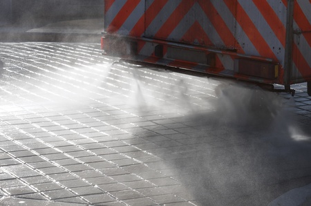 foreground of a cleaning machine for water sprayの写真素材