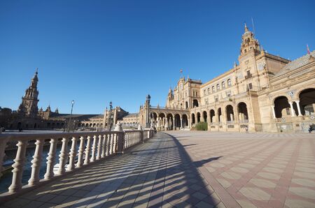 Given Spain's Square, located in the Parque Maria Luisa, was the  venue for the Latin American Exhibition of 1929, Seville, Andalucia, Spainのeditorial素材