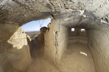 bunker  used during the Spanish Civil War, Caspe, Zaragoza, Aragon, Spainの写真素材