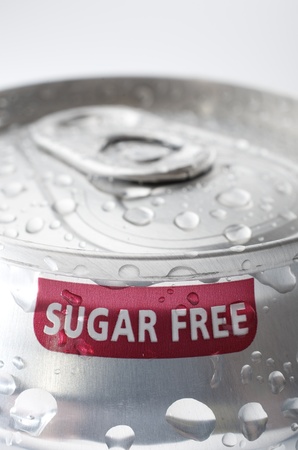 view of an aluminum can of sugar free soda