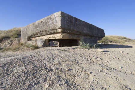 bunker  used during the Spanish Civil War, Lanaja, Zaragoza, Aragon, Spainの写真素材