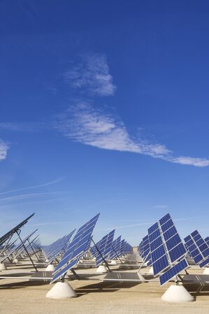 group of photovoltaic solar panels to produce renewable electrical energy