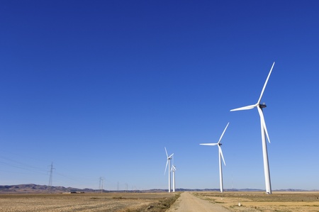 group of windmills for renewable electric energy production