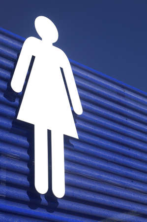woman stick figure and blue clear skyの写真素材
