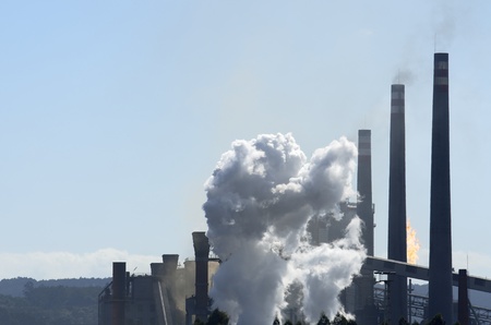 smoke in a factory dedicated to the manufacture of steel, Avile & Igrave Asturias, Spainのeditorial素材