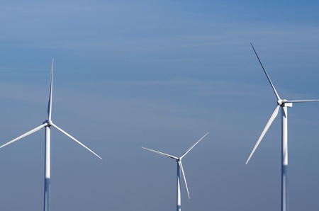 view of  windmills for renewable electric  energy production, Pozuelo de Aragon, Saragossa province, Aragon, Spainの写真素材