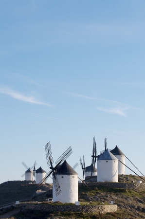 windmills in Consuegra, Toledo, Castilla La Mancha, spainの写真素材